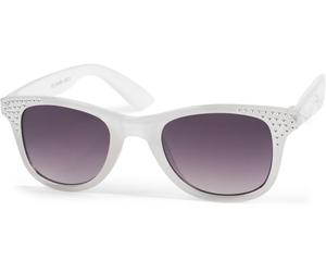 Wayfarer STYLEBREAKER "Mädchen Nerd Sonnenbrille mit Strass", Jungen, grau (gestell weiß, glas grau verlauf), Modisch, Sonnenbrillen (25544227-0) gestell weiß, glas grau verlauf