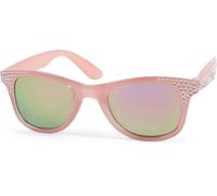 Wayfarer STYLEBREAKER "Mädchen Nerd Sonnenbrille mit Strass", Jungen, rosa (gestell rose, glas pink verspiegelt), Modisch, Sonnenbrillen (72927023-0) gestell rose, glas pink verspiegelt