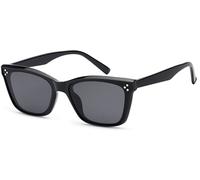 Wayfarer STYLEBREAKER "Nerd Sonnenbrille Flachgläser", Damen, grau (gestell schwarz, glas grau getönt), Modisch, Sonnenbrillen (23535547-0) gestell schwarz, glas grau getönt
