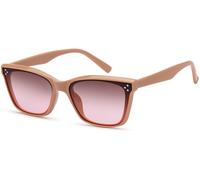 Wayfarer STYLEBREAKER "Nerd Sonnenbrille Flachgläser", Damen, rosa (gestell rose, glas braun, rose verlauf), Modisch, Sonnenbrillen (22208227-0) gestell rose, glas braun, rose verlauf