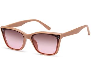 Wayfarer STYLEBREAKER "Nerd Sonnenbrille Flachgläser", Damen, rosa (gestell rose, glas braun, rose verlauf), Modisch, Sonnenbrillen (22208227-0) gestell rose, glas braun, rose verlauf