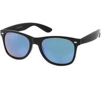Wayfarer STYLEBREAKER "Nerd Sonnenbrille mit Rechteckigen Gläsern", Damen, blau (gestell schwarz glanz, glas blau), Modisch, Sonnenbrillen (70508323-0) gestell schwarz glanz, glas blau