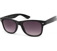 Wayfarer STYLEBREAKER "Nerd Sonnenbrille mit Rechteckigen Gläsern", Damen, grau (gestell schwarz glanz, glas grau verlauf), Modisch, Sonnenbrillen (82958352-0) gestell schwarz glanz, glas grau verlauf
