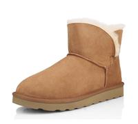 WaySoft Echtes australisches Schaffell-Schneestiefel für Damen, klassisch, wasserabweisend, Lammfellstiefel für Damen, kastanienbraun, 39 EU