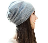 WaySoft Pure Cashmere Beanie für Frauen in Einer Geschenkbox, extra warme weiche Frauen Mütze Hut, warm und Luxus, (Grau)