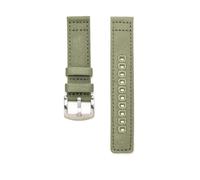 WB Original Canvas-Uhrenarmband | Grün - 20 mm - Schließe: Silber Gebürstet | Canvas | Ersatz-Armband
