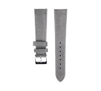 WB Original Classic Wildleder-Uhrenarmband | Grau - 18 mm - Schließe: Silber Poliert | Leder | Ersatz-Armband
