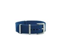 WB Original Geripptes Nylon-Uhrenarmband | Blau - 20 mm - Schließe: Silber Gebürstet | Nylon | Ersatz-Armband