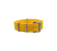 WB Original Geripptes Nylon-Uhrenarmband | Gelb - 20 mm - Schließe: Silber Gebürstet | Nylon | Ersatz-Armband
