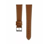 WB Original Leder-Uhrenarmband mit Strukur | Hellbraun - 20 mm - Schließe: Silber Poliert | Leder | Ersatz-Armband
