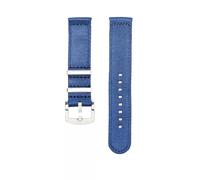 WB Original Nylon-Uhrenarmband 2-teilig | Blau - 20 mm - Schließe: Silber Gebürstet | Nylon | Ersatz-Armband