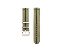 WB Original Nylon-Uhrenarmband 2-teilig | Olivgrün/Schwarz - 20 mm - Schließe: Silber Gebürstet | Nylon | Ersatz-Armband