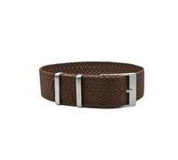 WB Original Premium Perlon-Uhrenarmband | Braun - 20 mm - Schließe: Silber Gebürstet | Nylon, Perlon | Ersatz-Armband