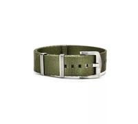 WB Original Strapazierfähiges Nylon-Uhrenarmband | Olivgrün - 20 mm - Schließe: Silber Gebürstet | Nylon | Ersatz-Armband