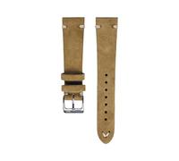 WB Original Wildleder-Uhrenarmband | Vintage Beige - 21 mm - Schließe: Silber Poliert | Leder | Ersatz-Armband
