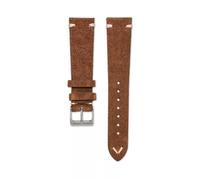 WB Original Wildleder-Uhrenarmband | Vintage Braun - 21 mm - Schließe: Silber Poliert | Leder | Ersatz-Armband