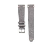 WB Original Wildleder-Uhrenarmband | Vintage Grau - 19 mm - Schließe: Silber Poliert | Leder | Ersatz-Armband