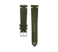 WB Original Wildleder-Uhrenarmband | Vintage Grün - 20 mm - Schließe: Silber Poliert | Leder | Ersatz-Armband