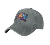 WBQLSL Art Graffiti Fox Black Casual Baseball Cap Schnell Trocknend Atmungsaktiv Golf Cap Sonnenblende, Grau, EinheitsgröÃŸe