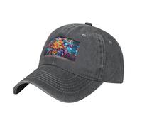 WBQLSL Art Graffiti Fox Black Casual Baseball Cap Schnell Trocknend Atmungsaktiv Golf Cap Sonnenblende