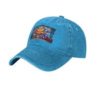 WBQLSL Art Graffiti Fox Black Casual Baseball Cap Schnell Trocknend Atmungsaktiv Golf Cap Sonnenblende, Blau, EinheitsgröÃŸe