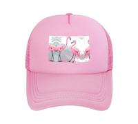 WBQLSL Baseballkappe mit pinkem Flamingo-Druck, verstellbar, leicht, Netzstoff, Golf-Sonnenhut, rose, Einheitsgröße