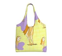 WBQLSL Bedruckte Damentasche mit Stehender Eule - lässige Umhängetasche + Handtasche mit Doppelzweck-Design