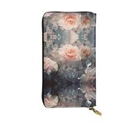 WBQLSL Brilliant Crystal Roses Stilvolle Ledergeldbörse, 19 x 10,5 cm lange Münzbörse mit Reißverschluss, praktische Reisegeldbörse