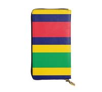 WBQLSL Clutch aus Leder, Motiv Flagge von Mauritius, klein, 19,1 x 10,4 cm