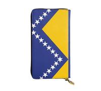 WBQLSL Clutch mit Flagge von Bosnien und Herzegowina, bedruckt, klein, Leder, 19,1 x 10,4 cm