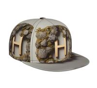 WBQLSL Flechten-Monogramm-Muster-Baseballkappe, flache Krempe, Schirmmütze und verstellbarer Sport-Sonnenhut, Schwarz