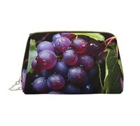 WBQLSL Fresh Grapes Leder-Kosmetiktasche, tragbare Reise-Kosmetiktasche, große Kapazität, Kosmetik-Aufbewahrungstasche mit Taschen, Weiß, Einheitsgröße