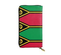 WBQLSL Geldbörse mit Flagge von Vanuatu, bedruckt, klein, Leder, 19,1 x 10,4 cm