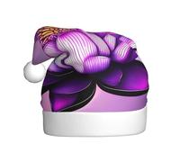 WBQLSL Lila Lotus Erwachsene Dekorative Mütze 15,7 Zoll Hoch Unisex Neujahr Nikolausmütze Plüsch Nikolausmütze Weihnachten Neujahr Party
