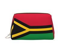 WBQLSL Ohio Make-up-Tasche aus Leder mit Staatsflagge, Kosmetik-Aufbewahrungstasche, geeignet zum Tragen von Kosmetika, Flagge von Vanuatu, One Size