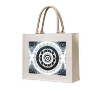 WBQLSL Schwarze und weiße runde Tragetasche mit Totem-Druck, Strand-Tragetasche, kann zur Aufbewahrung, Picknick, Strand, Schwimmbad und anderen Szenen verwendet werden.