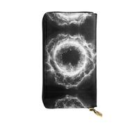 WBQLSL Star Ring Cosmic Vortex Stilvolle Ledergeldbörse, 19 x 10,5 cm lange Münzbörse mit Reißverschluss, praktische Reisegeldbörse