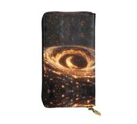WBQLSL Star Ring Vortex Stilvolle Ledergeldbörse, 19 x 10,5 cm lange Münzbörse mit Reißverschluss, praktische Reisegeldbörse