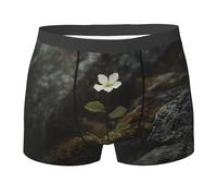 WBQLSL Unbekannt Herren-Boxershorts mit Blumenmuster, schnelltrocknend, atmungsaktiv und bequem für den täglichen Gebrauch, Schwarz, XL