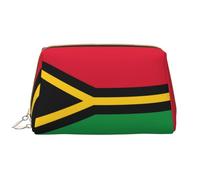 WBQLSL Vanuatu Make-up-Tasche aus Leder, tragbare große Kapazität, Make-up-Aufbewahrungstasche, Handgepäck, Reisen, mit Make-up-Tasche