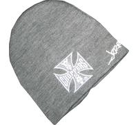 WCC West Coast Choppers Beanie Iron Cross Grau