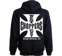 WCC West Coast Choppers Hoodie Iron Cross Light Cotton Zipper Schwarz-L