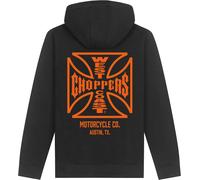 WCC West Coast Choppers Hoodie Zip Atx Cross Zip Hoody WCCHD227ZW Black/Orange-L