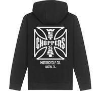 WCC West Coast Choppers Hoodie Zip Atx Cross Zip Hoody WCCHD229ZW Black/White-M