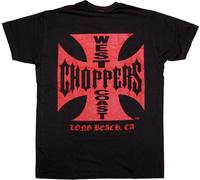 WCC West Coast Choppers T-Shirt Iron Cross Red Logo schwarz-XXL