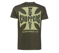 WCC West Coast Choppers T-Shirt Iron Cross Solid Khaki-M