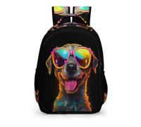 WCEECE Brillenhund Rucksack Kinder, Kinder Rucksack Schüler Schultasche, Verstellbare KindergKunsten-Büchertaschen, Reiserucksäcke, Büchertaschen, Kinderschultasche