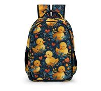WCEECE Neutral Gelbe Enten Rucksack 3D-Farbdruck Personalisierter Tier Schulranzen Mädchen Teenager Leichter Schulrucksack Outdoor Freizeit Kinder Reise Daypack