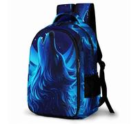 WCEECE Neutral Rucksack 3D-Farbdruck Personalisierter Schulranzen Tier Wolf Wölfe Mädchen Teenager Leichter Schulrucksack Outdoor Freizeit Kinder Reise Daypack