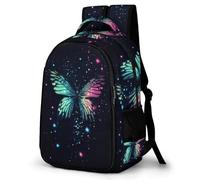 WCEECE Rucksack,Damen & Herren Backpack Mit Bunte Schmetterlinge Aufdruck,Unisex Daypack Schulrucksack,Wasserdichter Tagesrucksack Für Freizeit Schule Job